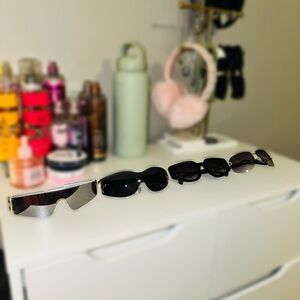 Stylish Sunglasses Set in Black and Silver only $10!